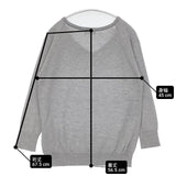 MARGARET HOWELL 578-163204 カシミヤコットンシルク Vネック セーター ニット グレー レディース マーガレットハウエル【中古】6-0907T∞