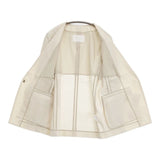 BALLSEY 未使用品 リネンレーヨンストレッチ ノーカラージャケット 定価35200円 ノーカラージャケット 24SS オフホワイト レディース ボールジー【中古】6-0520M∞
