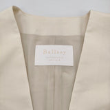 BALLSEY 未使用品 リネンレーヨンストレッチ ノーカラージャケット 定価35200円 ノーカラージャケット 24SS オフホワイト レディース ボールジー【中古】6-0520M∞