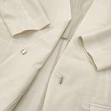 BALLSEY 未使用品 リネンレーヨンストレッチ ノーカラージャケット 定価35200円 ノーカラージャケット 24SS オフホワイト レディース ボールジー【中古】6-0520M∞