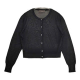 Demi-Luxe BEAMS 68-15-0156-551 シルク100％ カーディガン ブラック レディース デミルクス ビームス【中古】6-0510M∞