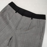 MICHEL KLEIN グレンチェック センタープレススラックス パンツ グレー レディース ミッシェルクラン【中古】6-0713G∞