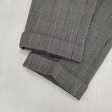 MICHEL KLEIN グレンチェック センタープレススラックス パンツ グレー レディース ミッシェルクラン【中古】6-0713G∞