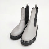 GALERIE VIE レザー サイドゴアブーツ サイズ37 ブーツ グレー レディース ギャルリーヴィー【中古】6-0605G◎