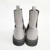 GALERIE VIE レザー サイドゴアブーツ サイズ37 ブーツ グレー レディース ギャルリーヴィー【中古】6-0605G◎