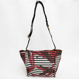 MARNI VOILE スウォッシュプリント ショッピングバッグ ショルダーバッグ ホワイト レッド レディース マルニ【中古】6-0323G◎