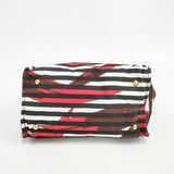 MARNI VOILE スウォッシュプリント ショッピングバッグ ショルダーバッグ ホワイト レッド レディース マルニ【中古】6-0323G◎