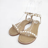 Tsuru by Mariko Oikawa 新品 パール付きストラップ サイズ36 サンダル ベージュ レディース ツルバイマリコオイカワ【中古】6-0423S◎