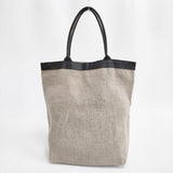 fog linen work リトアニア製 リネン レザーハンドル トートバッグ ベージュ レディース フォグリネンワーク【中古】6-0712G∞