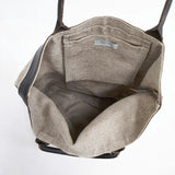 fog linen work リトアニア製 リネン レザーハンドル トートバッグ ベージュ レディース フォグリネンワーク【中古】6-0712G∞