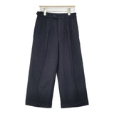 MHL. 595-7243504 WOOL COTTON DRILL センタープレススラックス パンツ ネイビー レディース エムエイチエル【中古】6-0820T∞