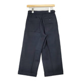 MHL. 595-7243504 WOOL COTTON DRILL センタープレススラックス パンツ ネイビー レディース エムエイチエル【中古】6-0820T∞