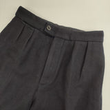 MHL. 595-7243504 WOOL COTTON DRILL センタープレススラックス パンツ ネイビー レディース エムエイチエル【中古】6-0820T∞