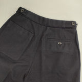 MHL. 595-7243504 WOOL COTTON DRILL センタープレススラックス パンツ ネイビー レディース エムエイチエル【中古】6-0820T∞