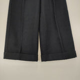 MHL. 595-7243504 WOOL COTTON DRILL センタープレススラックス パンツ ネイビー レディース エムエイチエル【中古】6-0820T∞