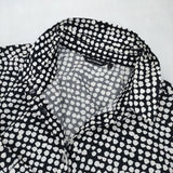 marimekko ドット柄 シャツワンピース サイズ34 ベルト付き ワンピース ブラック ホワイト レディース マリメッコ【中古】6-0810M∞