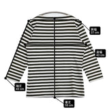 marimekko 七分袖 コットン ボーダー Ｔシャツ カットソー グリーン ホワイト レディース マリメッコ【中古】6-0510M∞