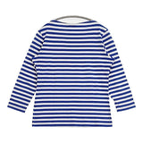 marimekko 七分袖 コットン ボーダー Ｔシャツ カットソー ブルー ホワイト レディース マリメッコ【中古】6-0510M∞