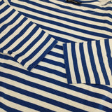 marimekko 七分袖 コットン ボーダー Ｔシャツ カットソー ブルー ホワイト レディース マリメッコ【中古】6-0510M∞