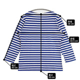 marimekko 七分袖 コットン ボーダー Ｔシャツ カットソー ブルー ホワイト レディース マリメッコ【中古】6-0510M∞