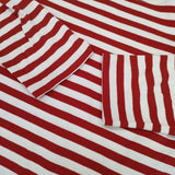 marimekko 七分袖 コットン ボーダー Ｔシャツ カットソー ホワイト レッド レディース マリメッコ【中古】6-0510M∞