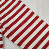 marimekko 七分袖 コットン ボーダー Ｔシャツ カットソー ホワイト レッド レディース マリメッコ【中古】6-0510M∞