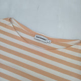 marimekko 七分袖 コットン ボーダー Ｔシャツ カットソー ピンク ホワイト レディース マリメッコ【中古】6-0510M∞