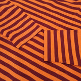 marimekko 七分袖 コットン ボーダー Ｔシャツ カットソー オレンジ レッド レディース マリメッコ【中古】6-0510M∞