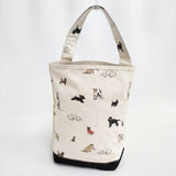 TEMBEA BAGUETTE TOTE DOG 犬柄 バゲットトート トートバッグ キナリ レディース テンベア【中古】6-0712G∞