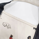 TEMBEA BAGUETTE TOTE DOG 犬柄 バゲットトート トートバッグ キナリ レディース テンベア【中古】6-0712G∞