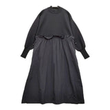 ROSE BUD ニットドッキングワンピース 定価11990円 6004240118 ワンピース 24AW ブラック レディース ローズバッド【中古】6-0523M∞
