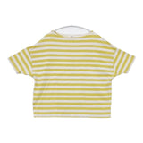 maillot border drop shoulder s/s Ｔ-shirt ドロップショルダーボーダーTシャツ 定価7590円 半袖Ｔシャツ カットソー ホワイト イエロー レディース マイヨ【中古】6-0615S∞