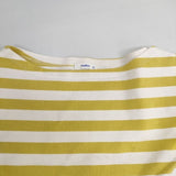 maillot border drop shoulder s/s Ｔ-shirt ドロップショルダーボーダーTシャツ 定価7590円 半袖Ｔシャツ カットソー ホワイト イエロー レディース マイヨ【中古】6-0615S∞