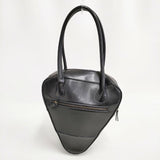 Conges payes フェイクレザー 三角バッグ トライアングルハンドバッグ トートバッグ ブラック レディース コンジェ ペイエ【中古】6-0712G∞