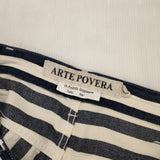 ARTE POVERA ストライプスタンダード5ポケットパンツ インディゴ 定価18700円 パンツ ホワイト ネイビー レディース アルテポーヴェラ【中古】6-0513G∞
