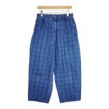 Jocomomola タックデニムパンツ コットン サイズ42 Molinillos ワイド デニムパンツ ブルー レディース ホコモモラ【中古】6-0810G∞