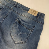 Desigual サイド刺繍 花柄 ストレッチデニムパンツ サイズ34 デニムパンツ ブルー レディース デジグアル【中古】6-0810G∞