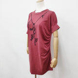 Vivienne Westwood Red Label CHOICE 変形 ギャザーTシャツ チュニック コットン サイズ2 70101M 16-77-22002 半袖Ｔシャツ カットソー レッド レディース ヴィヴィアンウエストウッドレッドレーベル【中古】6-0525S◎