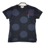 Vivienne Westwood Red Label ドット オーブ刺繍 半袖Ｔシャツ カットソー ブラック ネイビー レディース ヴィヴィアンウエストウッドレッドレーベル【中古】6-0615S∞