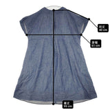 Conges payes ロールアップスリーブ コットンデニム シャツワンピ ワンピース ネイビー レディース コンジェ ペイエ【中古】6-0615S∞