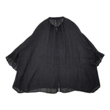 nest Robe リネンガーゼギャザースリーブブラウス 01242-1521 ブラウス シャツ 24SS ブラック レディース ネストローブ【中古】6-0507M∞