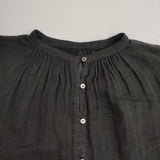 nest Robe リネンガーゼギャザースリーブブラウス 01242-1521 ブラウス シャツ 24SS ブラック レディース ネストローブ【中古】6-0507M∞