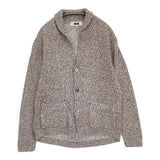 JOSEPH ABBOUD ショールカラー サイズLL コットンニット カーディガン ホワイト ブラウン メンズ ジョセフアブード【中古】6-0414M♪