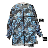 VIVIENNE TAM シースルー チャイナ 総柄 ナイロン ブラウス シャツ ブルー ブラック レディース ヴィヴィアンタム【中古】6-0808M∞