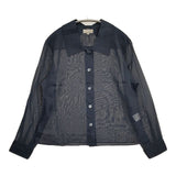 MARGARET HOWELL オーガンジーシアーシャツ 578-2253011 COTTON ORGANZA 長袖シャツ ネイビー レディース マーガレットハウエル【中古】6-0810M∞