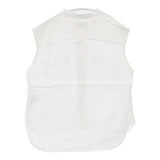 MARGARET HOWELL SOFT LINEN 578-2151001 ノースリーブ ブラウス シャツ ホワイト レディース マーガレットハウエル【中古】6-0615S∞