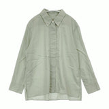 MARGARET HOWELL COTTON CHAMBRAY フライフロントシャツ サイズ2 578-0253609 シャツ ライトグリーン レディース マーガレットハウエル【中古】6-0606G◎