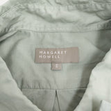 MARGARET HOWELL COTTON CHAMBRAY フライフロントシャツ サイズ2 578-0253609 シャツ ライトグリーン レディース マーガレットハウエル【中古】6-0606G◎