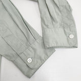 MARGARET HOWELL COTTON CHAMBRAY フライフロントシャツ サイズ2 578-0253609 シャツ ライトグリーン レディース マーガレットハウエル【中古】6-0606G◎