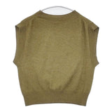 MARGARET HOWELL ウールカシミヤ 578-1261002 ノースリーブニット WOOL CASHMERE ベスト カーキ レディース マーガレットハウエル【中古】6-0820T∞